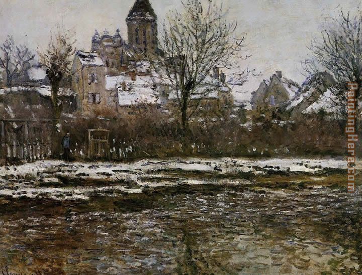 Church at Vetheuil Snow painting - Claude Monet Church at Vetheuil Snow art painting